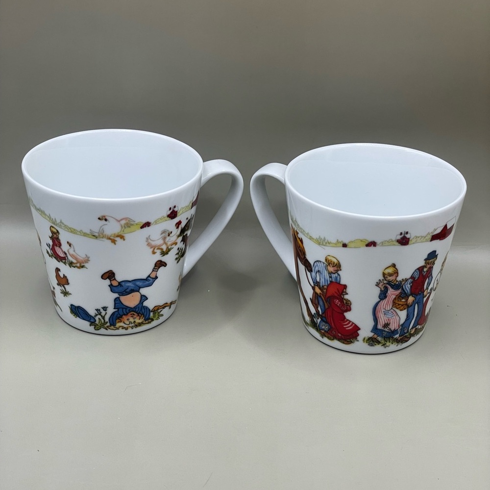 Rorstrand Emil of Lonneberga Mug Astrid Lindgren Jubeleum 2013 Sweden Set Of 2